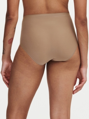 Soft stretch high waist briefs TERRACOTTA