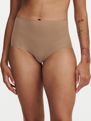 Soft stretch high waist briefs TERRACOTTA