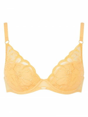 Fleurs plunge t-shirt bh GEEL