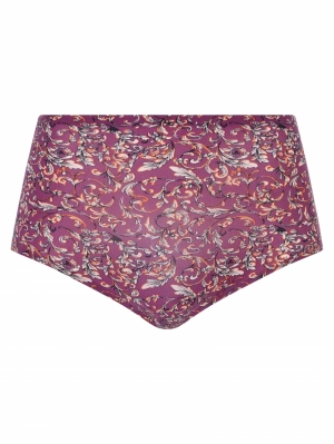 Soft stretch high waist briefs BAROQUE PRINT