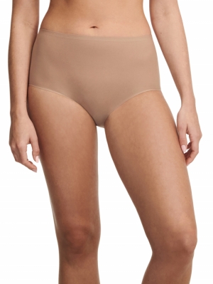 Soft stretch high waist briefs COFFEE LATTE