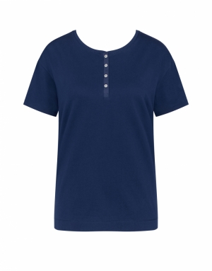 Pyjama met bloemenprint BLAUW