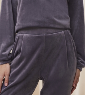 Cosy Comfort Velour broek SLATE