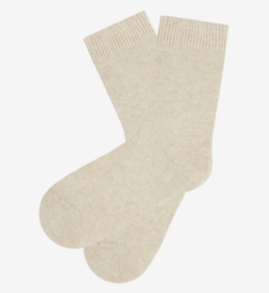 Dameskous Cachmire zijde Beige Chiné