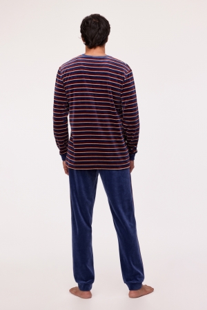Herenpyjama velours Knut BLAUW