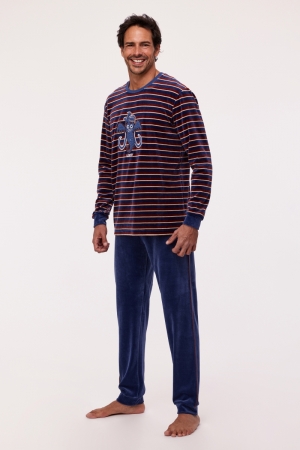 Herenpyjama velours Knut BLAUW