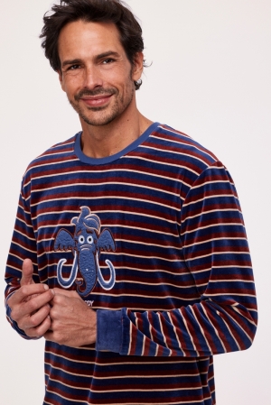 Herenpyjama velours Knut BLAUW