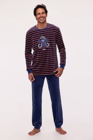 Herenpyjama velours Knut BLAUW