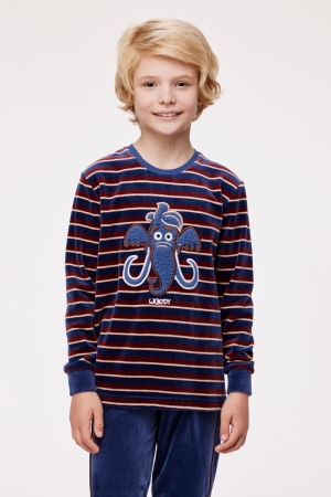 Jongenspyjama velours Knut Blauw