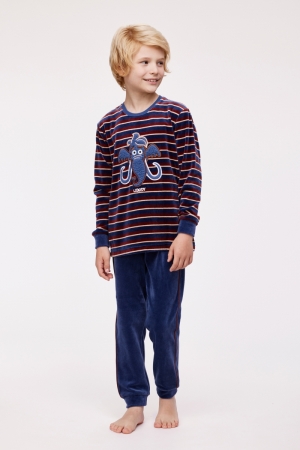 Jongenspyjama velours Knut Blauw