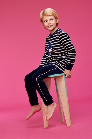 Jongenspyjama velours Gudrun DONKERBLAUW
