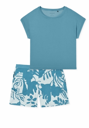 Pyjama met short BLAUWGRIJS