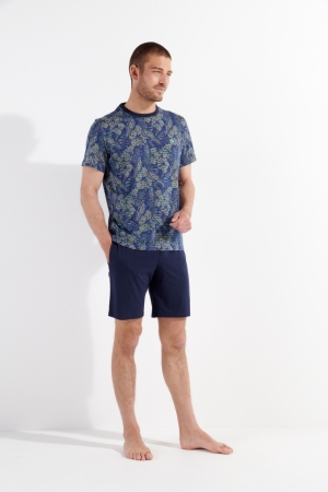 Pyjama met short Callum BLAUW