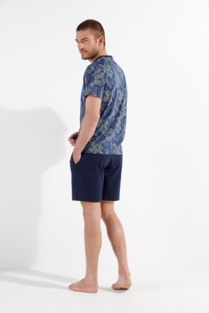 Pyjama met short Callum BLAUW