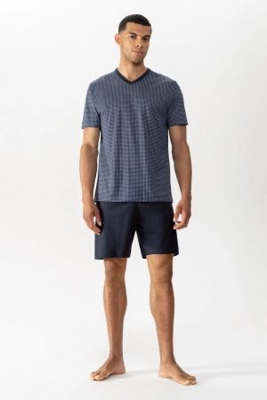 Herenpyjama Blue Grid YACHT BLUE