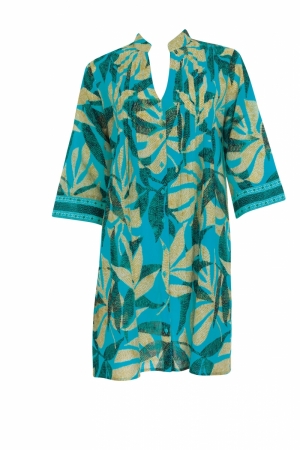 Sunflair kleedje leaf TURQUOISE