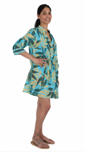 Sunflair kleedje leaf TURQUOISE