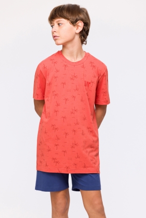 Jongenspyjama palmbomenprint ROOD