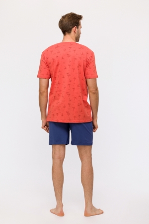 Herenpyjama palmbomenprint ROOD
