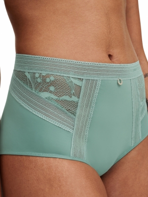 True Lace hoge taille slip TRELLIS GREEN