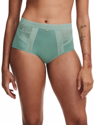 True Lace hoge taille slip TRELLIS GREEN
