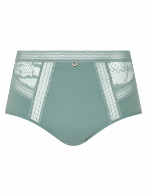 True Lace hoge taille slip TRELLIS GREEN