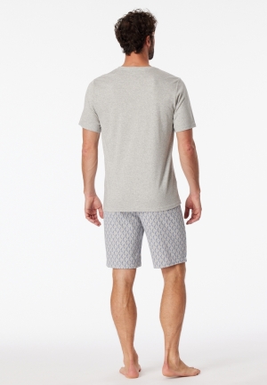 Pyjama kort Fine Interlock GRIJS