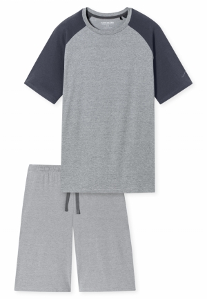 Pyjama kort met ronde hals BLAUW