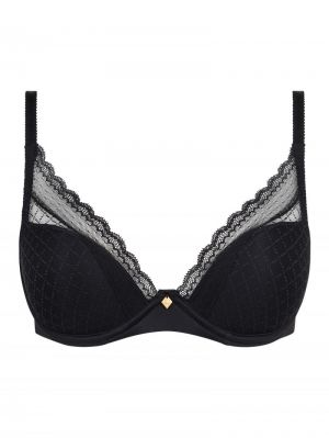 Norah Chic Plunge T-shirt bh ZWART