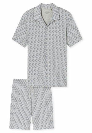 Pyjama kort met doorknoopshirt GRIJS