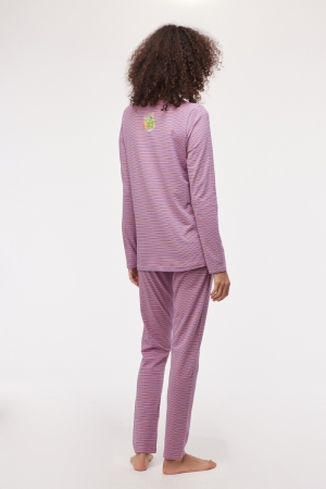 Damespyjama dino Saura ROZE-LILLA