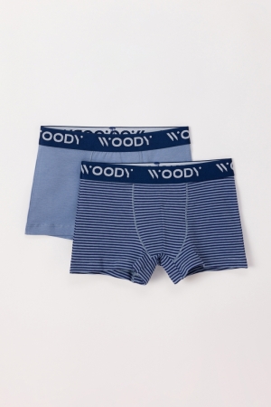 Woody jongens short, duo pak BLAUW