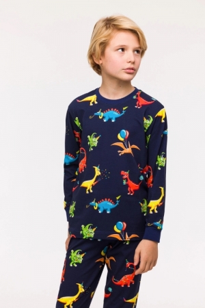 Jongenspyjama dino print NAVY BLUE