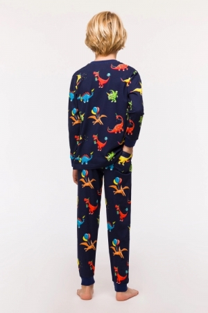 Jongenspyjama dino print NAVY BLUE