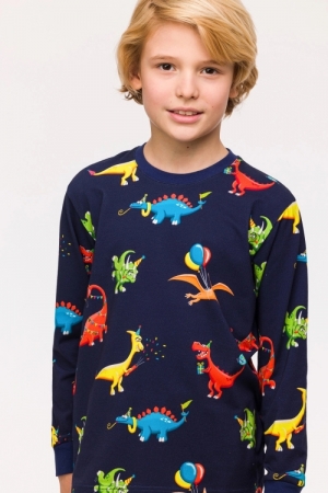 Jongenspyjama dino print NAVY BLUE
