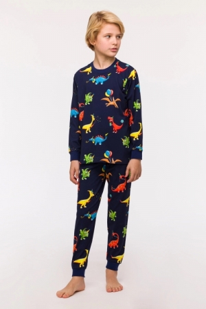 Jongenspyjama dino print NAVY BLUE