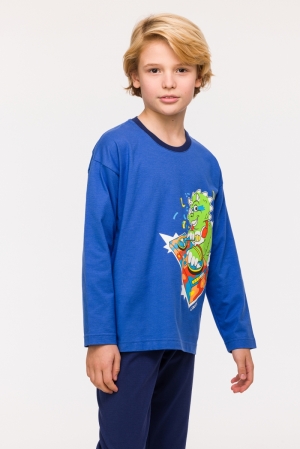 Jongenspyjama dino HOOGBLAUW