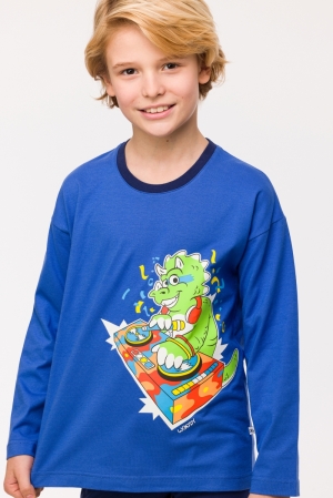 Jongenspyjama dino HOOGBLAUW