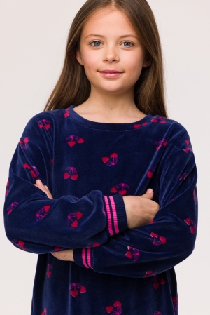 Slaapkleedje kersjesprint DONKERBLAUW