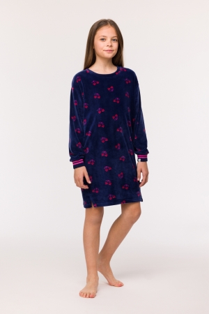 Slaapkleedje kersjesprint DONKERBLAUW