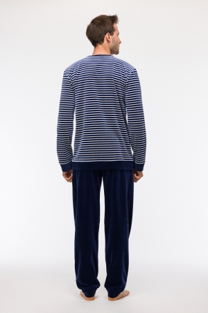 Herenpyjama velours NAVY BLUE