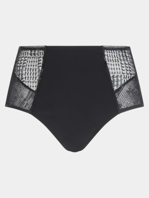 Intrigue hoge taille slip ZWART