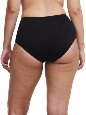Intrigue hoge taille slip ZWART