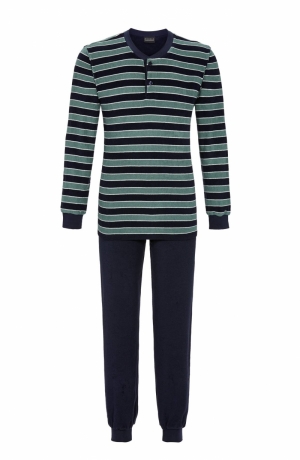 Pyjama gestreept in badstof DARK NAVY