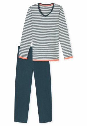 Pyjama gestreept shirt JEANSBLAUW
