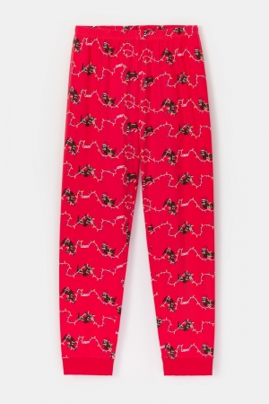 Pyjama kerst teckel-print ROOD