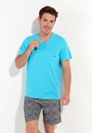 Pyjama met short Buddy TURQUOISE
