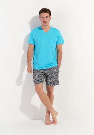 Pyjama met short Buddy TURQUOISE