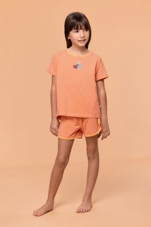 Meisjespyjama lieveheersbeest ORANJE