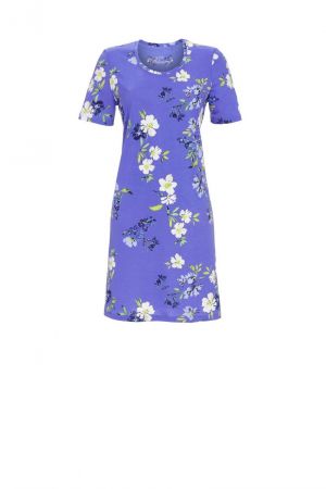 Nachthemd met bloemenprint BLAUW